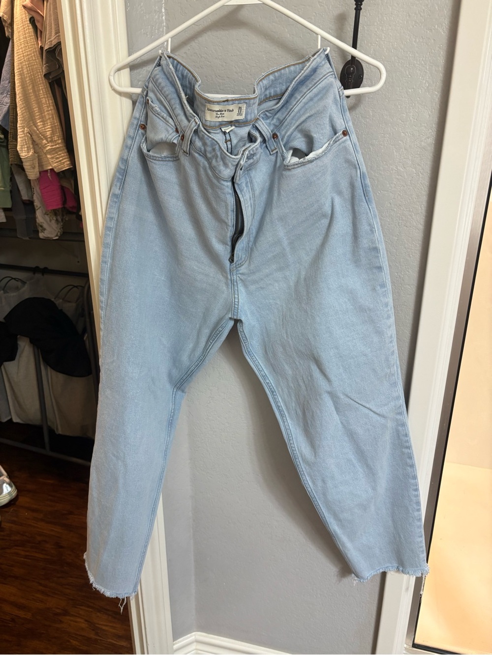 Abercrombie & Fitch Light Blue High-Rise Mom Jeans